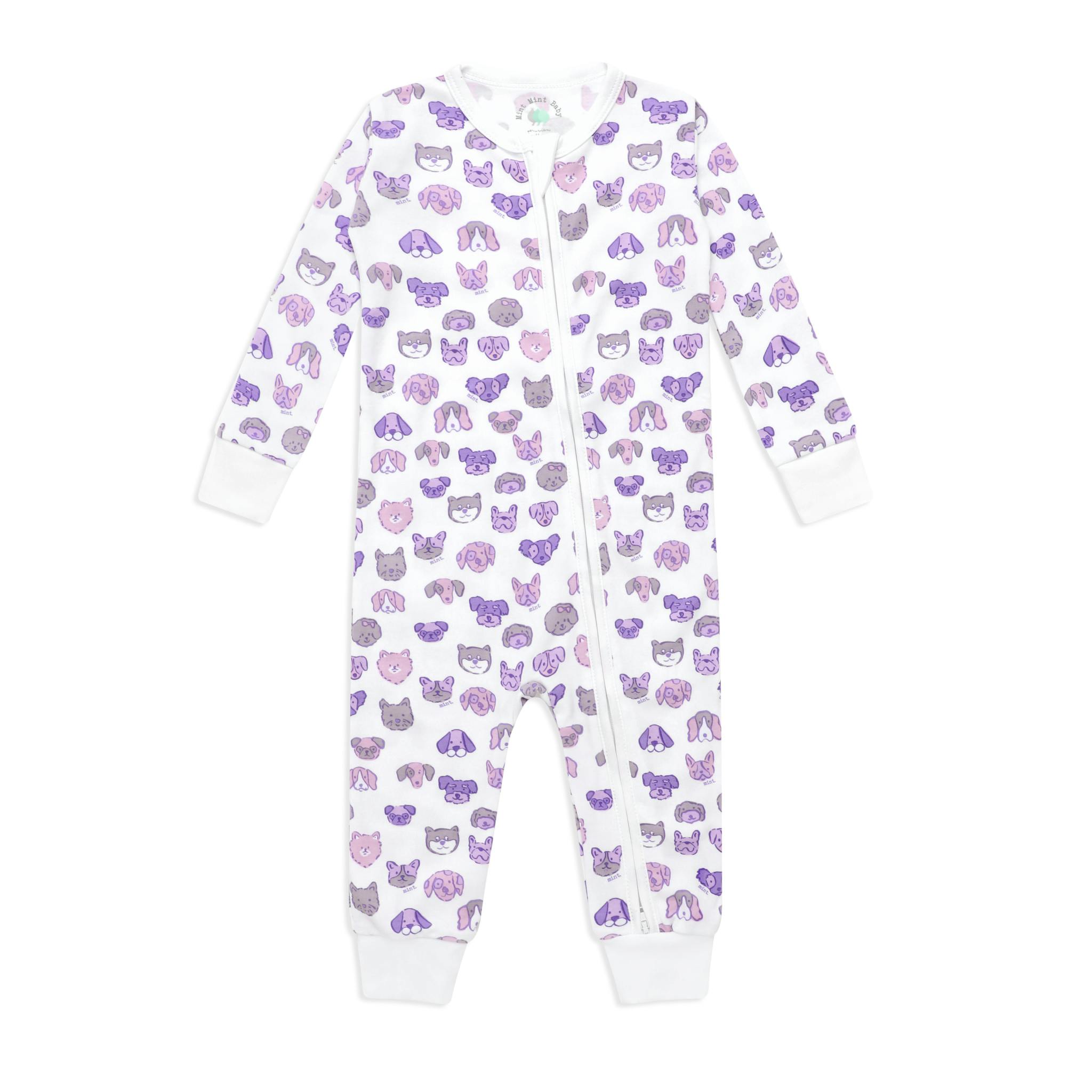 Mini Woof Squad Lilac Zip-up Bodysuit
