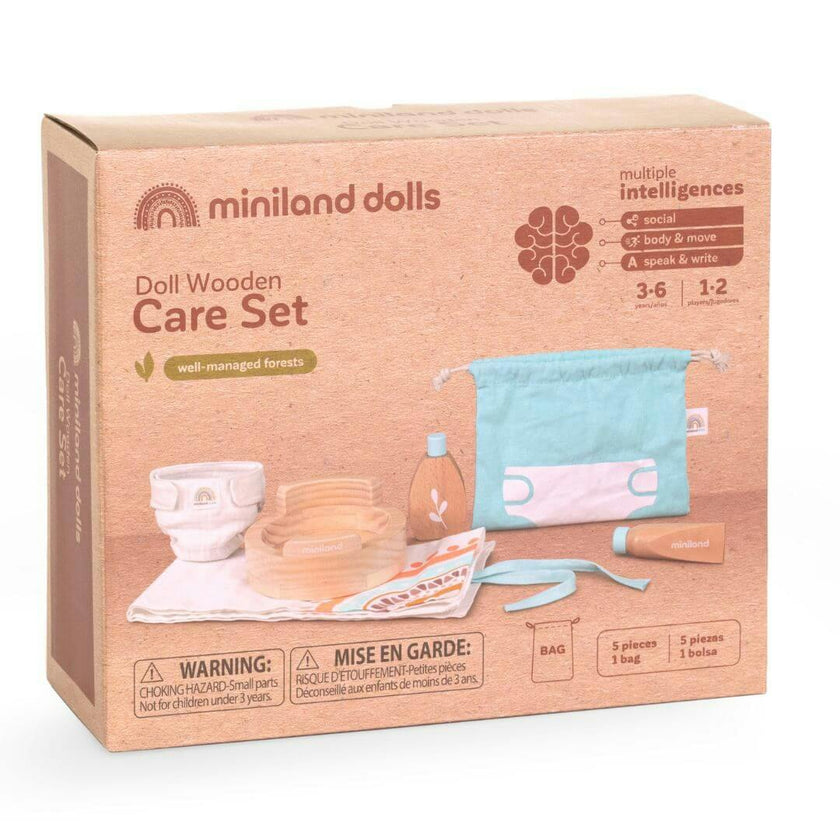 Wooden Care Set Doll Accessory Play Set for Potty Training
