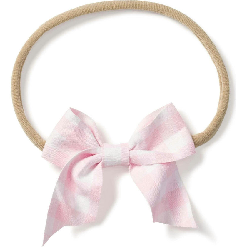 Girl's Twill Hair Bows in Pink Gingham