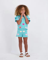 Girls Heart Crochet Set | Aqua Hearts