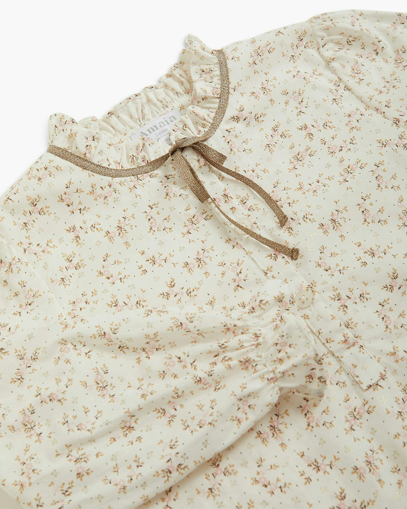 Diana Blouse Pink Gold Floral