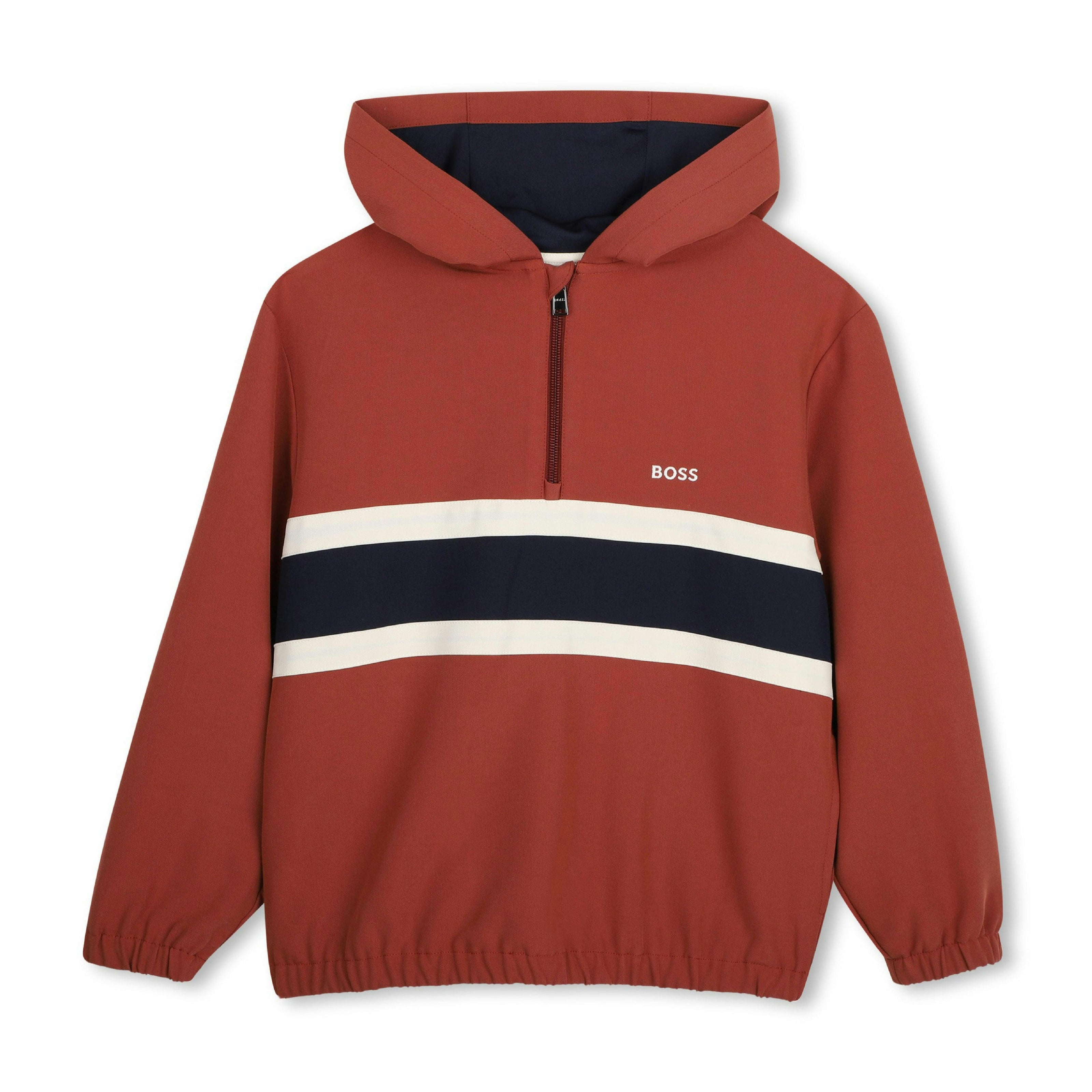Crimson Rust Half-Zip Hoodie