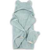 Hooded Towel + Wash Mitt Set Fog