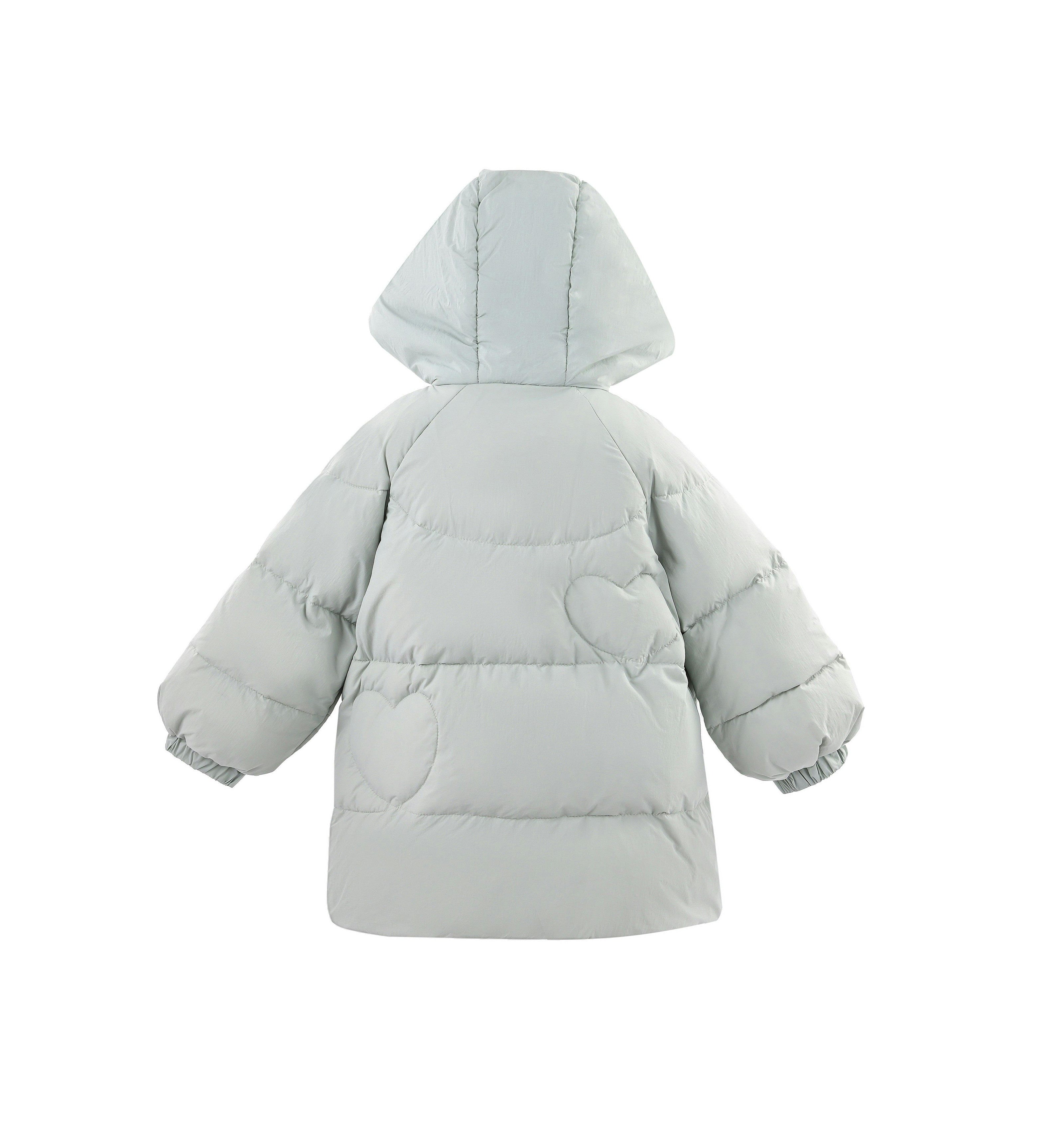 Blue Heart-Quilted Puffer Jacket