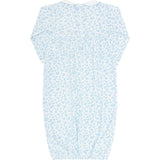 Blue Cheetah Print Smocked Gown
