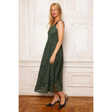 Penny Tank Midi Dress in Green Lace
