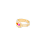 Found Nest Bypass Ring - Pink, Orange & Yellow Sapphire