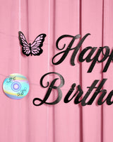 Y2K Birthday Banner - black glitter banner
