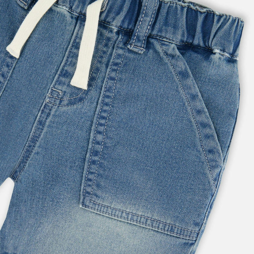 French Terry Denim Shorts