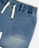 French Terry Denim Shorts
