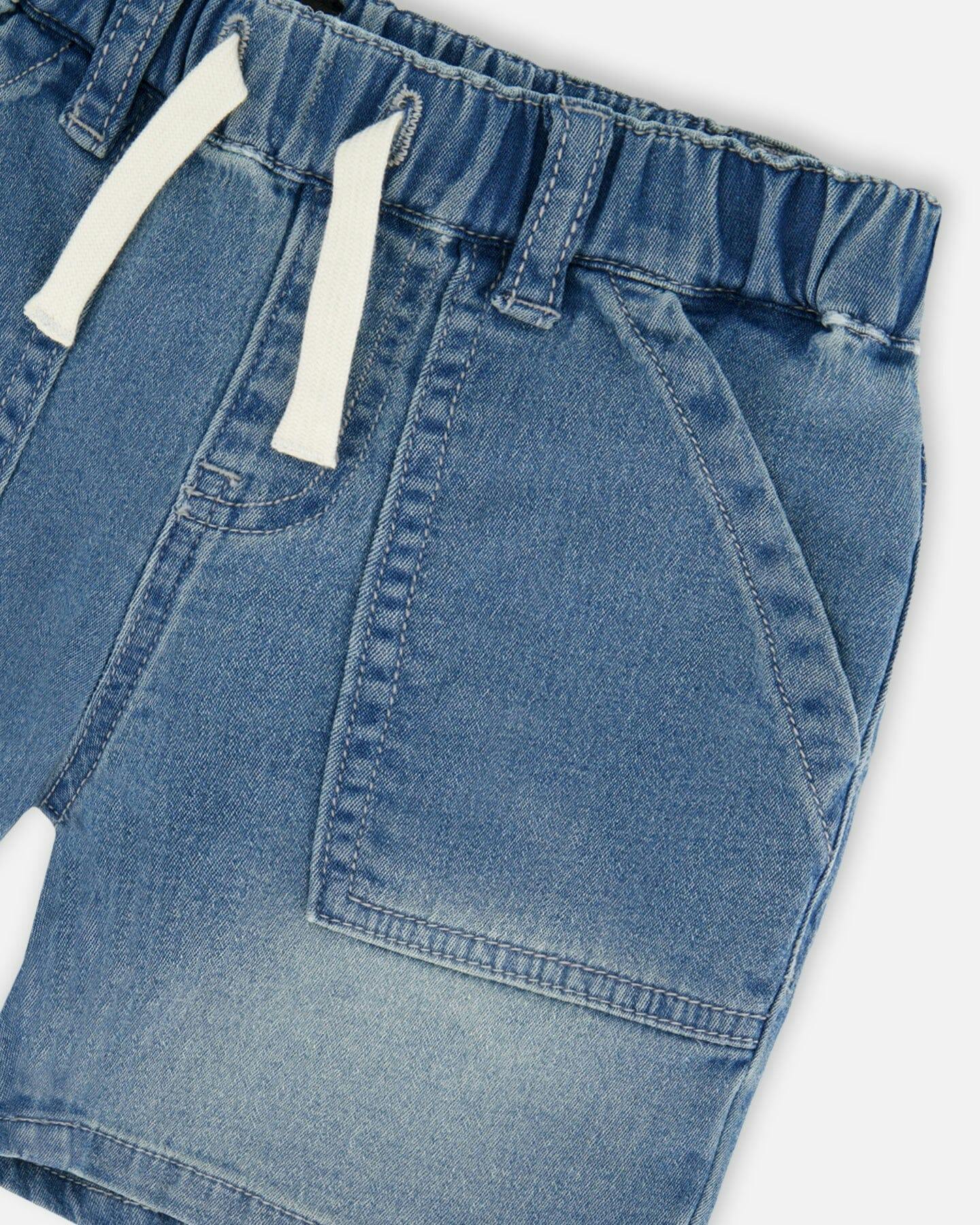 French Terry Denim Shorts