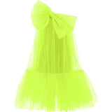 Green Maggi Neon Bow Tulle Dress