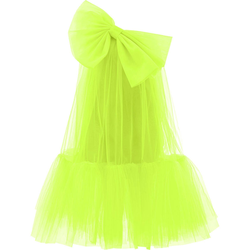 Green Maggi Neon Bow Tulle Dress
