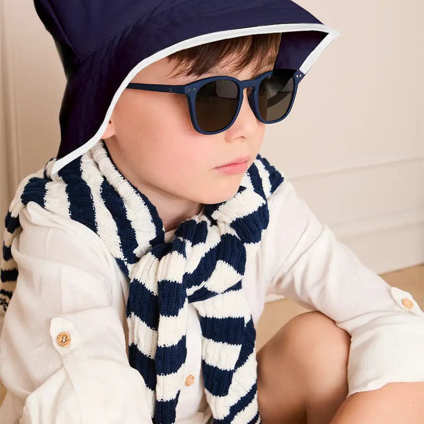 Boat Embroidered Beach Hat in Navy (S-L)