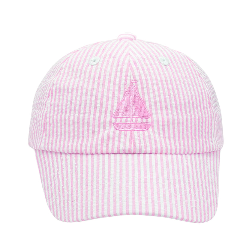Pink Sailboat Bow Baseball Hat (Baby/Toddler, Youth)