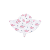 Bubbly Whale with Bow  Pink - Wide Brim Sun Hat