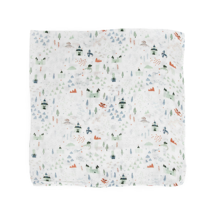 Deluxe Muslin Swaddle Blanket 2 Pack - Dragon Days