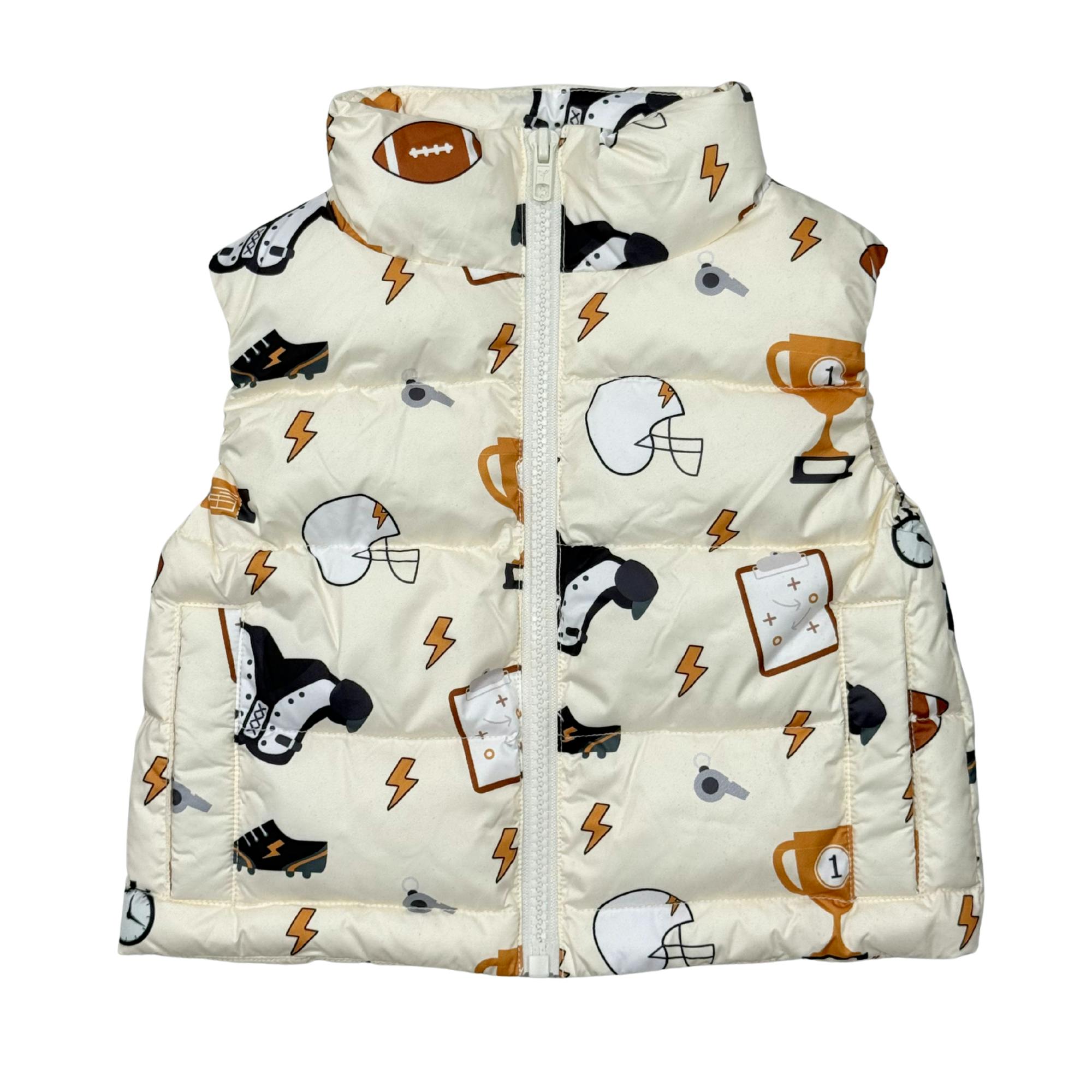 Boys Puffer Vest in Football