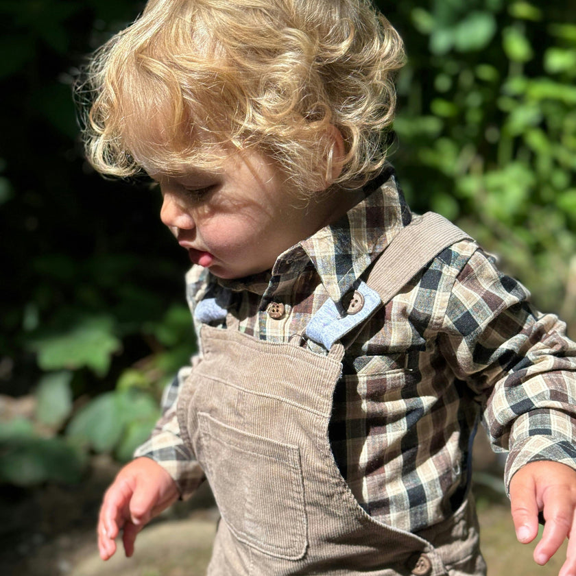 HARRISON Beige Cord Overalls