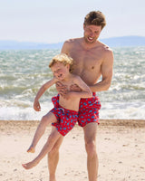 Mens Daddy & Me Swimshorts in Red Fish
