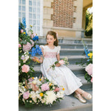 Alizee Cherry Ruffled Sleeve Empire Dress