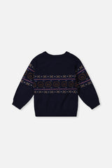 Jacquard Sweater Dark Blue