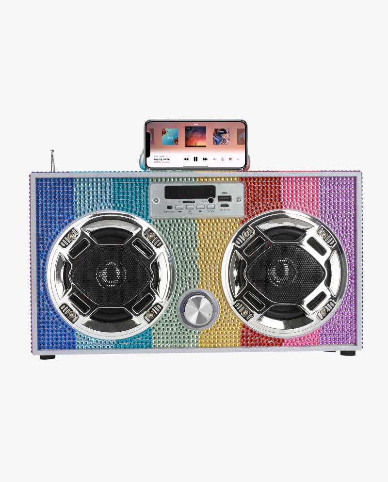 Bling Bundle-Wireless Karaoke Microphone & Boombox-Rainbow
