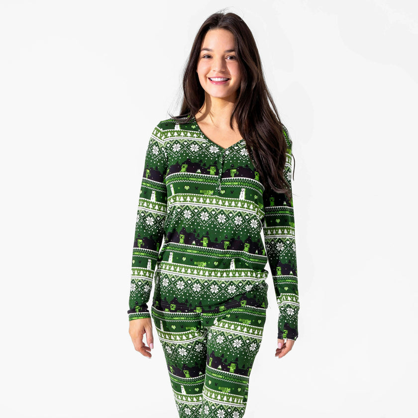 Minecraft: Creeper Holiday Bamboo Women's Pajama Set