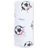 Soccer Balls Playing Soccer Pink - Swaddle Blanket