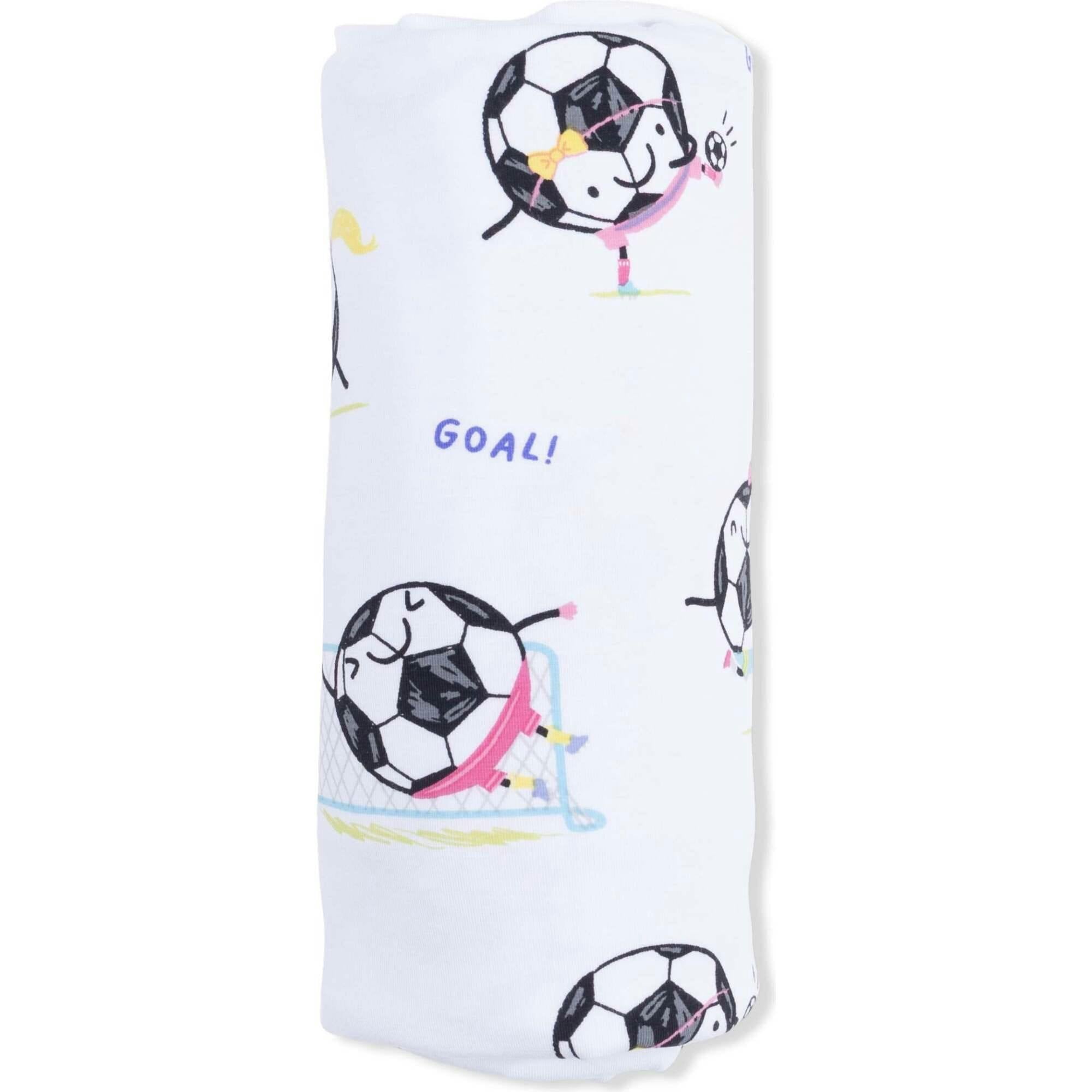 Soccer Balls Playing Soccer Pink - Swaddle Blanket