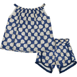 Colette Girl's Top and Short Set Shell Beach Navy, Blue
