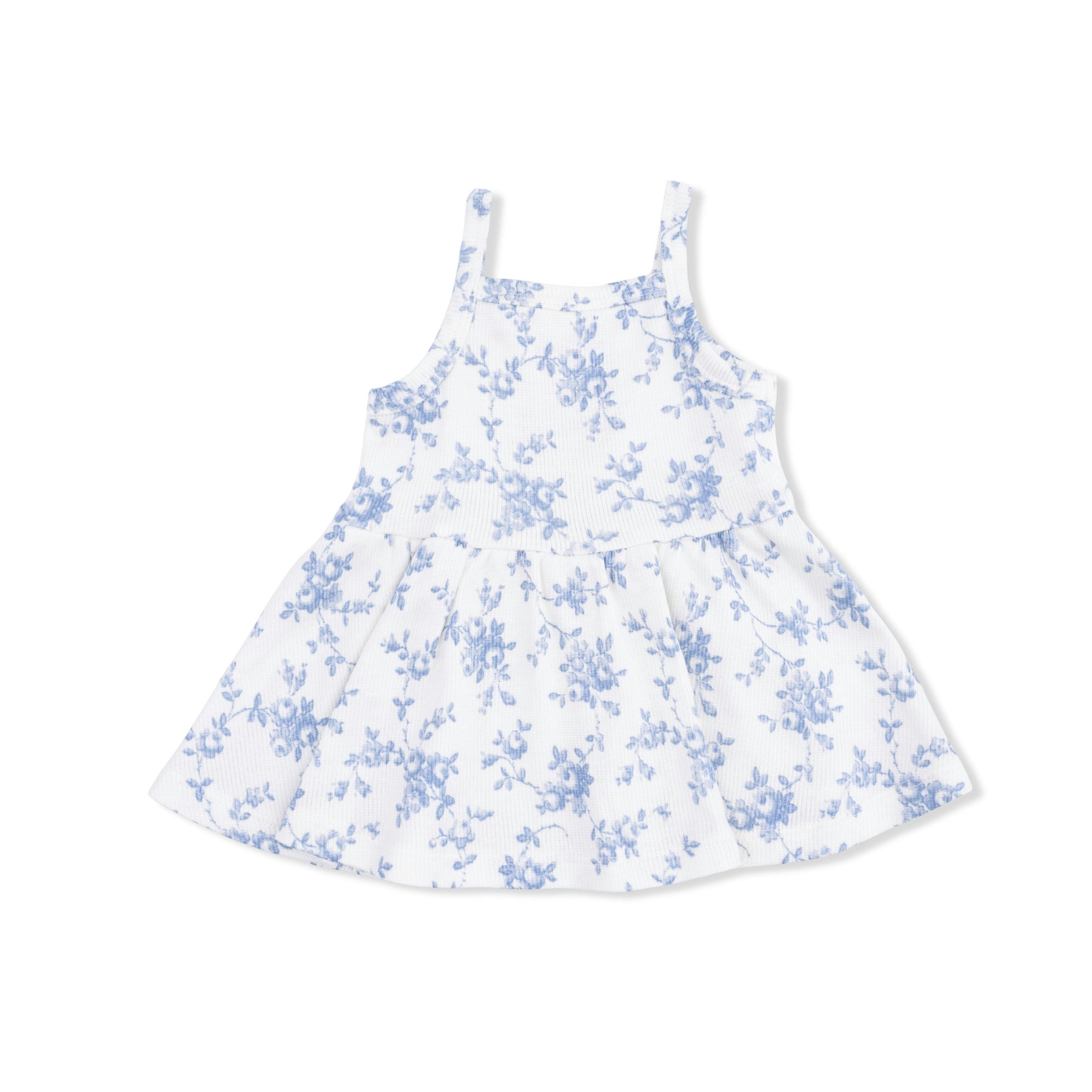 Baby Blue Vines Floral - Peplum Tank and Bike Short