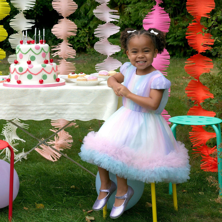 Rainbow Tulle Party Dress