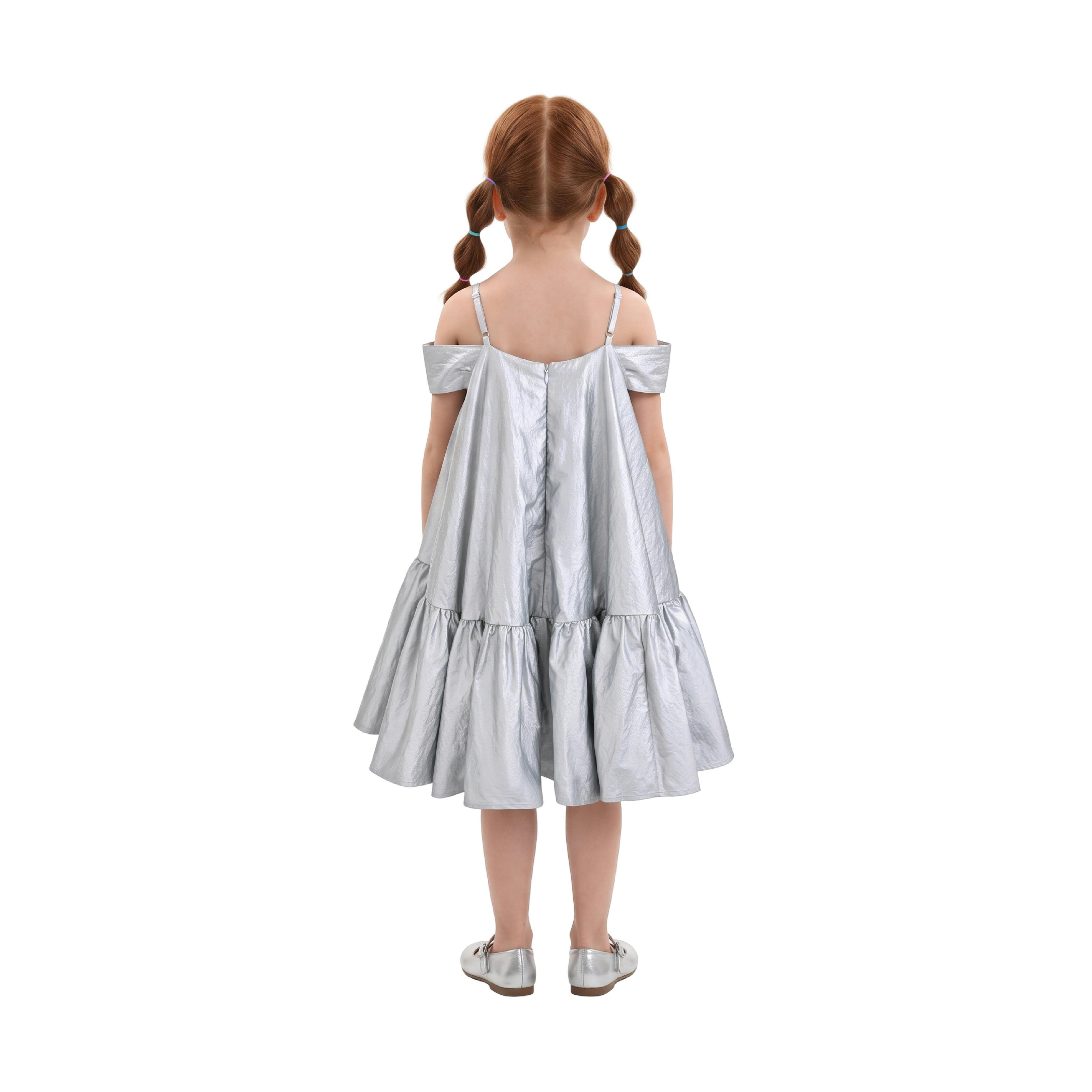 Silver Celestelle Bow Party Dress