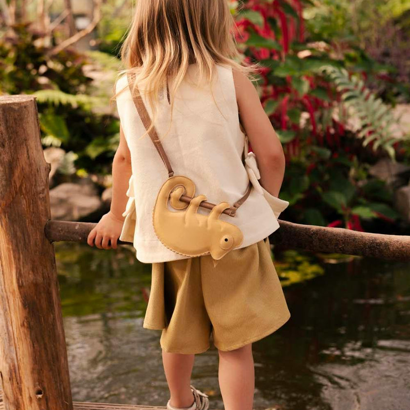 Merua Purse | Yellow Chameleon | Khaki Nubuck