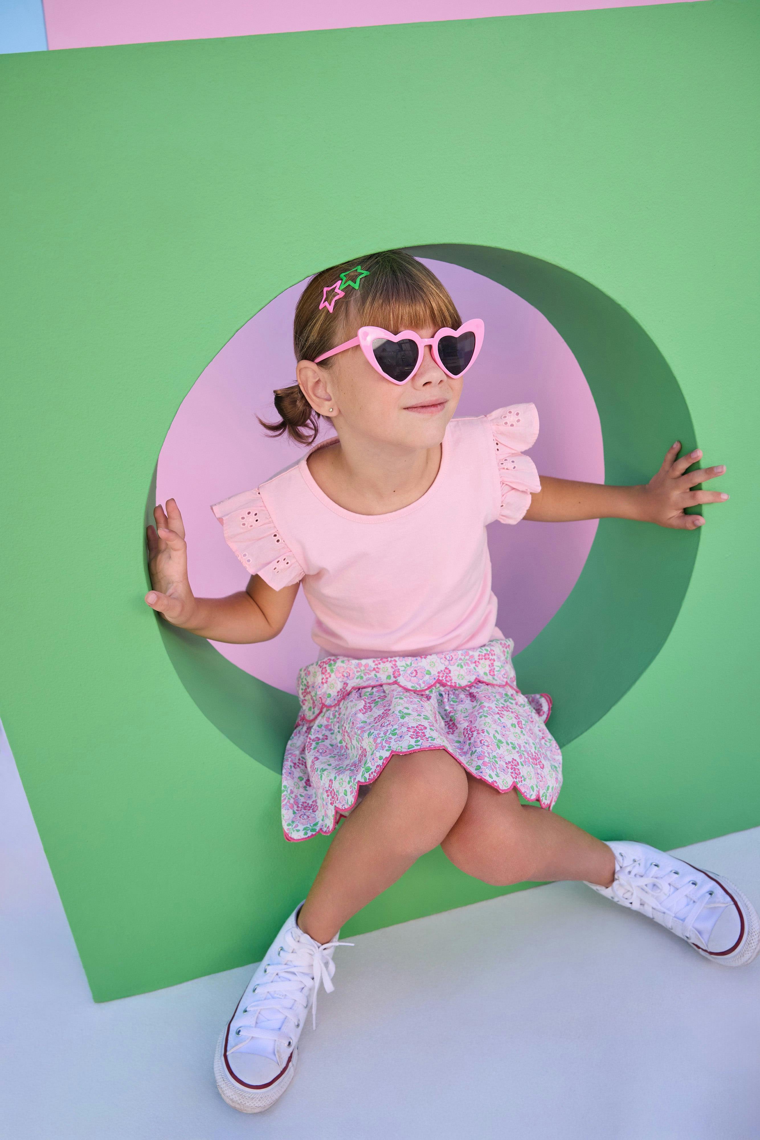 Two Tiered Skort - Pink Bloomsbury Blossoms