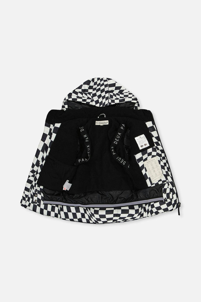 Two Piece Teknik Snowsuit White Checkered Print