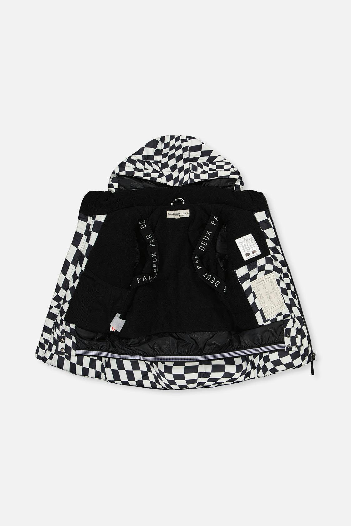 Two Piece Teknik Snowsuit White Checkered Print