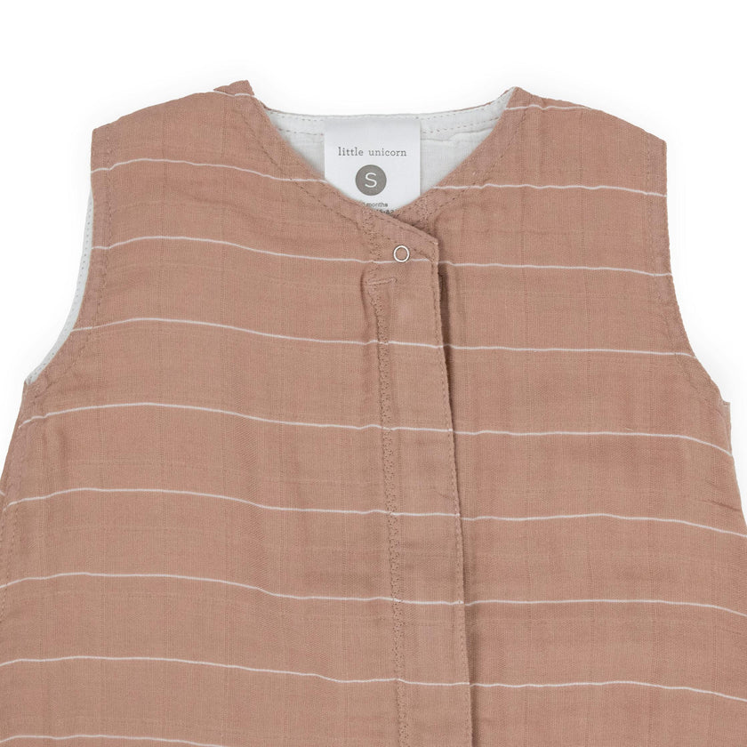 Cotton Muslin Sleep Bag - Mauve Stripe
