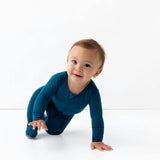 Deep Blue Zippered Footie