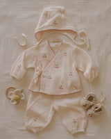 Gauze Bundle Set in Embroidered Cherries