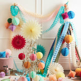 4 Bright Honeycomb Garland Set