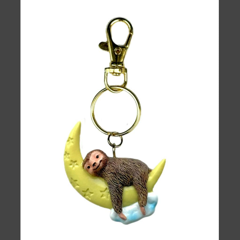 GLOW-IN-THE-DARK SLEEPY SLOTH BAG / KEY CHARM