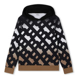 Black AOP Logo Hooded Sweatshirt