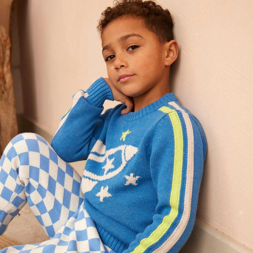 Striped Rocket Jumper | Hussar Blue