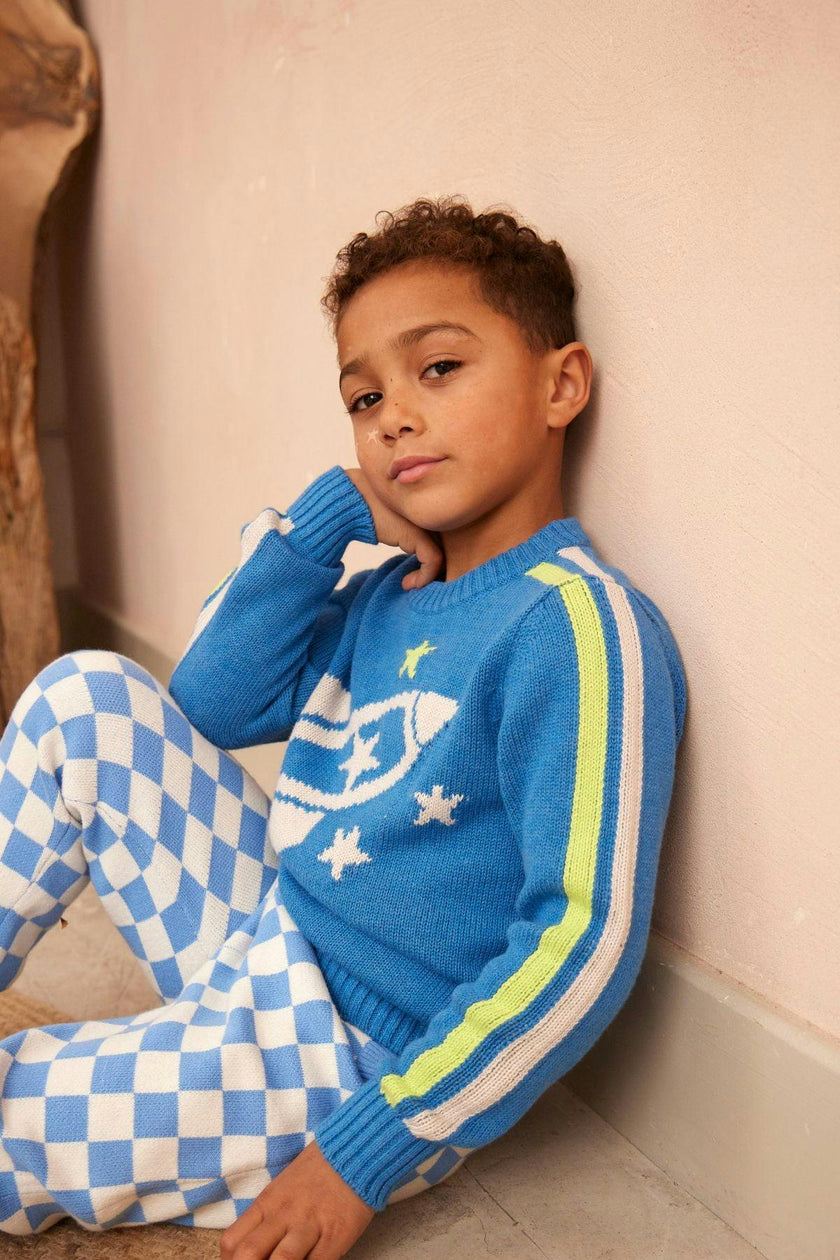 Striped Rocket Jumper | Hussar Blue