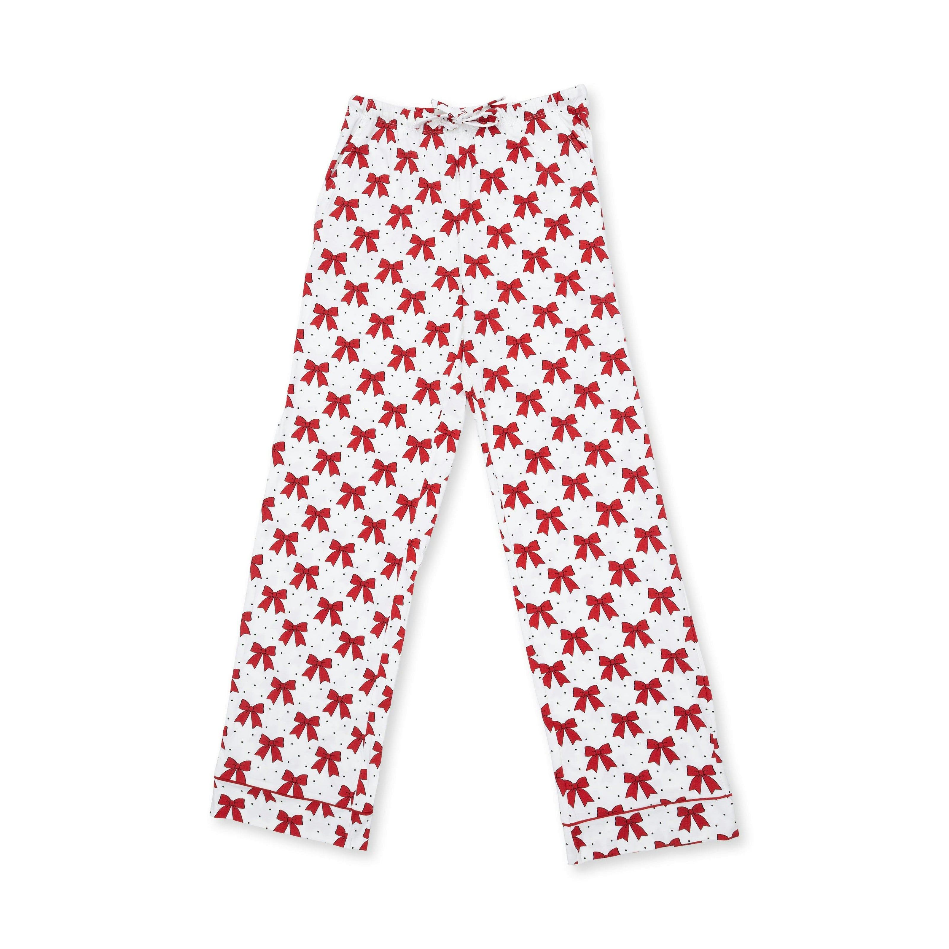 Festive Bows - Adult Long Sleeve Coat Style with Pants
