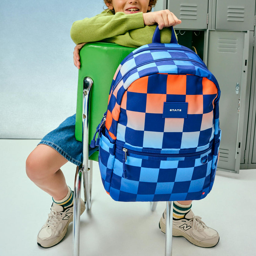 Kane Double Pocket Backpack, Gradient Checkerboard