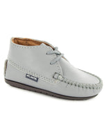 Moccasin Boot in Smooth Leather, Stone Grey
