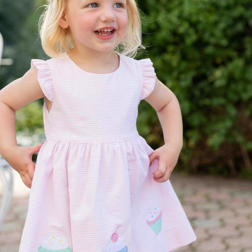 Seersucker Dress with Cupcakes